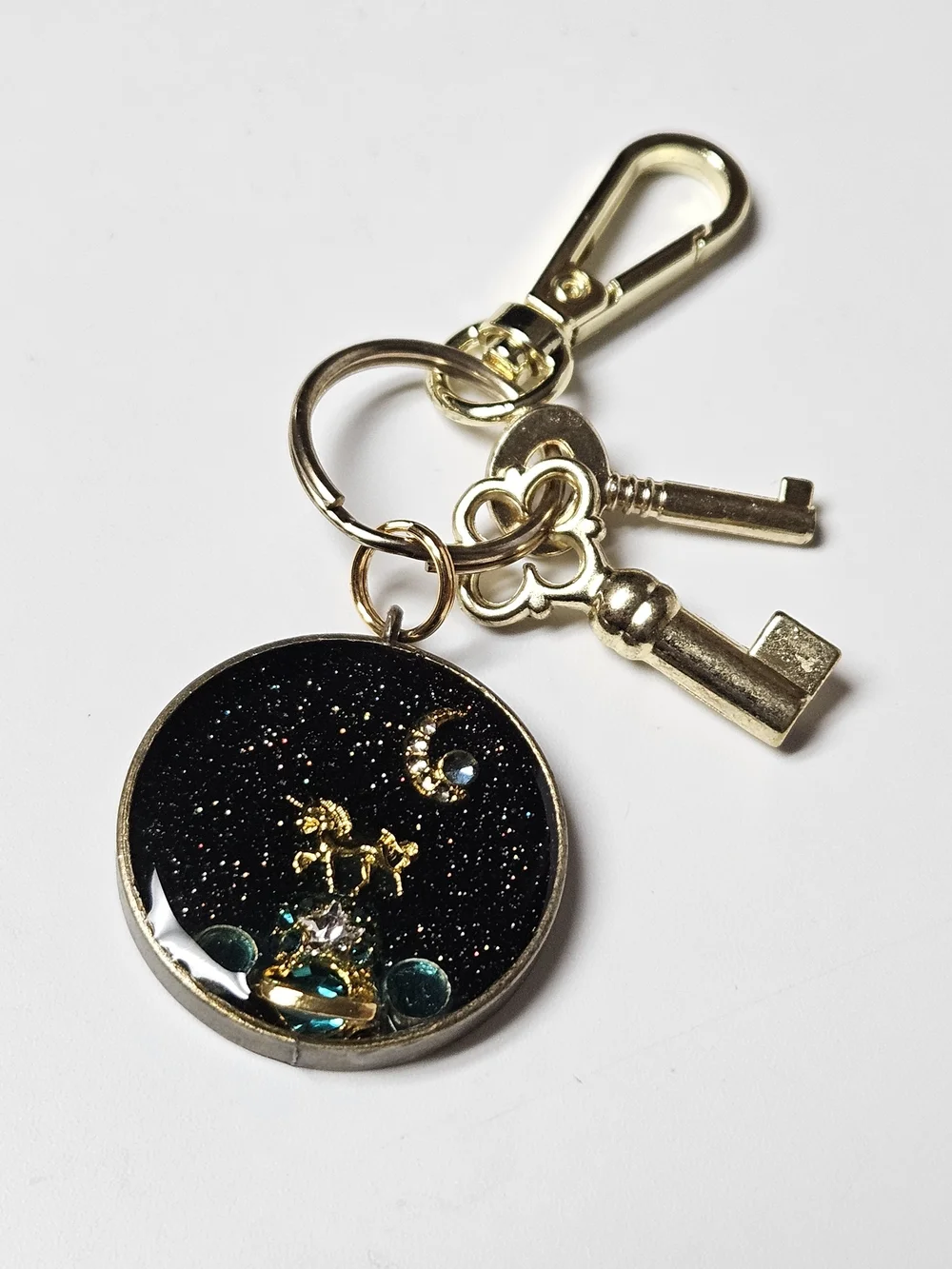 Celestial Unicorn Gold Keychain Bag Charm